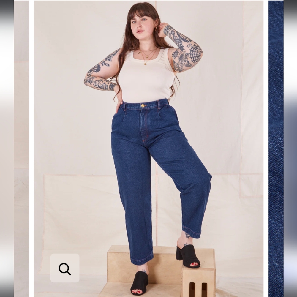 Big Bud Press dark wash trouser jeans, M petite
